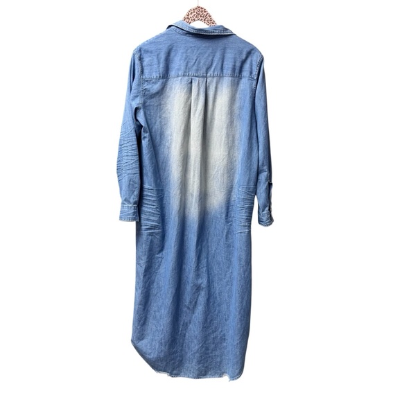Frank & Eileen Rory Maxi Long Shirtdress Dress Famous Denim Blue Medium - Picture 5 of 16